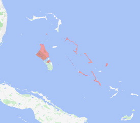 Range map of Eleutherodactylus rogersi